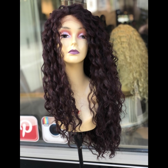 Long Red Wine Curly 5X5Freepart soft Lace … - Picture 7 of 8